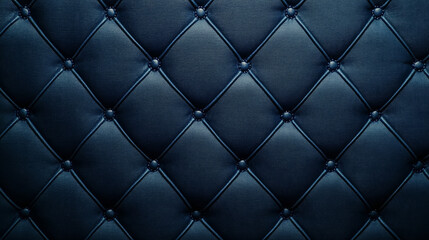 Quilted Blue Leather Texture Background with Diamond Pattern Stitching for Luxury and Upholstery Design

