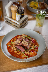 Sliced roasted pork ham