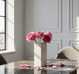 red rose on a table