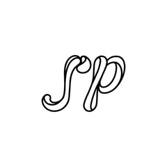 Obraz premium SP monogram logo design letter text name symbol monochrome logotype alphabet character simple logo