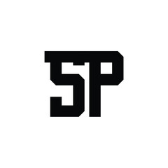 SP monogram logo design letter text name symbol monochrome logotype alphabet character simple logo
