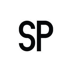 SP monogram logo design letter text name symbol monochrome logotype alphabet character simple logo