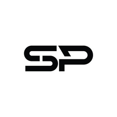 SP monogram logo design letter text name symbol monochrome logotype alphabet character simple logo