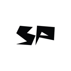 SP monogram logo design letter text name symbol monochrome logotype alphabet character simple logo