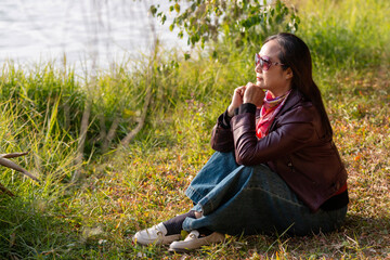 young woman in the park