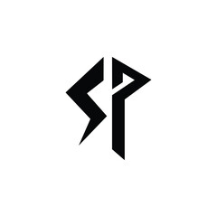 SP monogram logo design letter text name symbol monochrome logotype alphabet character simple logo