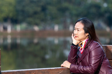 young woman in the park
