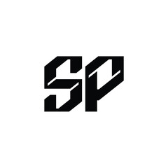 SP monogram logo design letter text name symbol monochrome logotype alphabet character simple logo