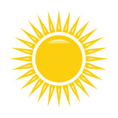 Bright Yellow Vector Illustration of Sun with Radiating Rays for Summer Campaigns, Weather Graphics, and Outdoor Design Projects