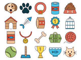 Pet vector icons Illustration
