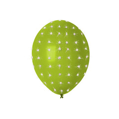 Green balloon covered with cactus prickles on white background