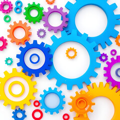 Abstract colorful gear background, Colorful gears design, Gear mechanism background, Vibrant gear pattern, Industrial abstract art, Tech gears background, Engineering theme, Abstract gear wheels, Gear