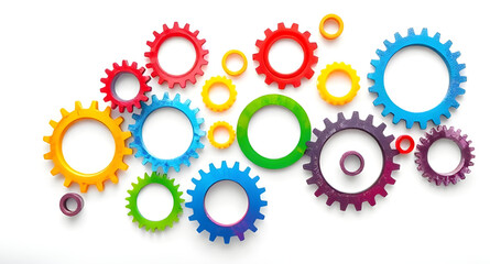 Abstract colorful gear background, Colorful gears design, Gear mechanism background, Vibrant gear pattern, Industrial abstract art, Tech gears background, Engineering theme, Abstract gear wheels, Gear