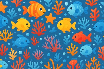 Colorful Fish and Coral Underwater Scene