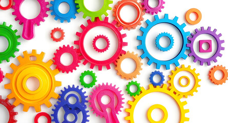 Abstract colorful gear background, Colorful gears design, Gear mechanism background, Vibrant gear pattern, Industrial abstract art, Tech gears background, Engineering theme, Abstract gear wheels, Gear