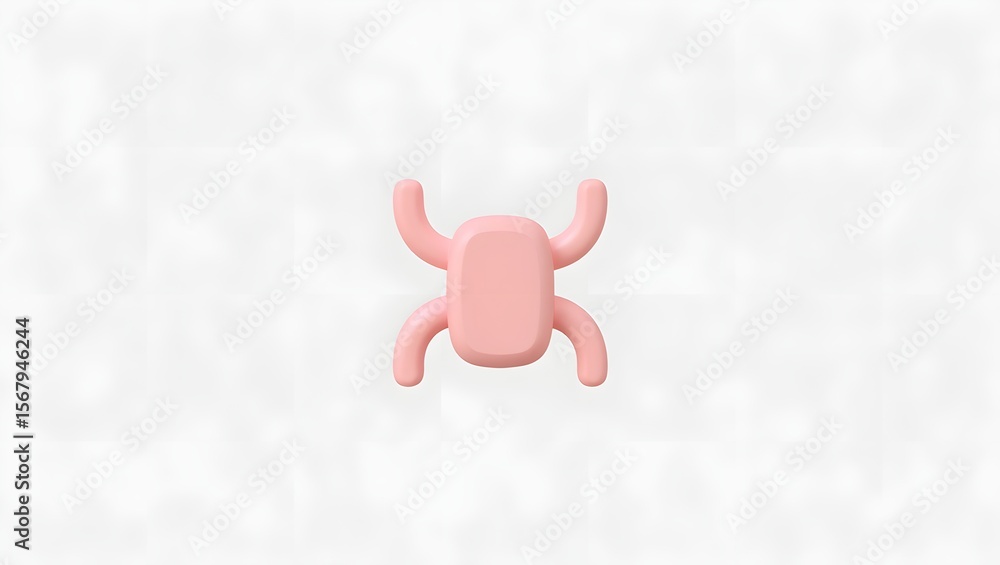 Poster pink toy abstract design object art creative simple background minimalist artistic shape