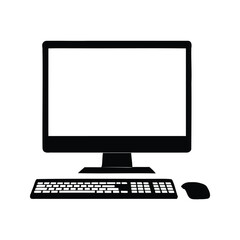 Black and White Computer Setup with Keyboard and Mouse on Table