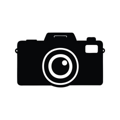 Black and White Silhouette of a Traditional Camera for Photography Purposes