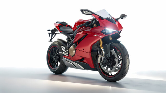 Red Ducati Panigale Superbike: Powerful Motorcycle Design