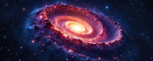 Mesmerizing Spiral Galaxy Cosmic Dust and Stars Swirl in a Vast Deep Space Expanse, Perfect for Science Fiction, Fantasy, and Astronomy Projects.