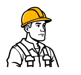 Construction worker vector illustration, Builder clipart, Worker in hard hat, Construction site worker, Safety vest worker, Construction laborer, Cartoon construction worker, Flat style builder, Engin