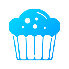 Muffin icon. bakery, cupcake, dessert, snack, sweet, pastry, breakfast, treat. Vector Icon Illustration