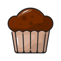 Muffin icon. bakery, cupcake, dessert, snack, sweet, pastry, breakfast, treat. Vector Icon Illustration