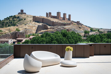 Molina de aragón, vistas del parador nacional de turismo, Guadalajara, España