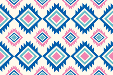 Geometric  pattern with diamonds serrated edges and pastel colors geometric ethnic pattern