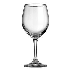 Empty wine glass for dining or celebration, isolated on transparent background 