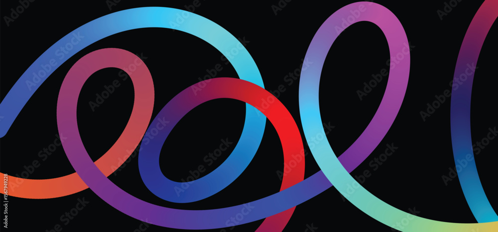 Poster color shapes with rainbow gradient. abstract modern fluid waves. vector background with color dynami