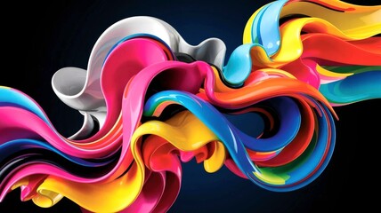 Abstract liquid splatter with colorful flowing waves