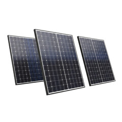 Solar panels array generating renewable energy present a clean energy source and sustainable power solution on a pure black background.