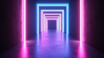 Neon tunnel, vibrant colors (3)