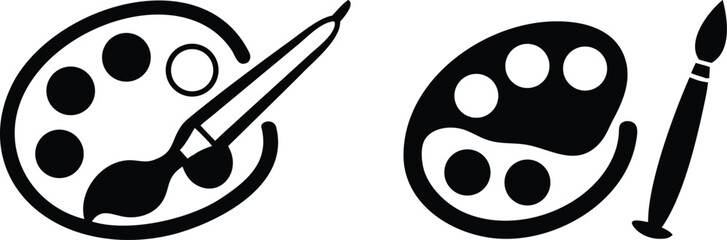 Fototapeta premium Creative Paint Brush Logo Watercolor-Inspired Palette Emblem for Art School Design