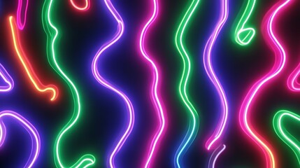 Naklejka premium Abstract neon lines (4)