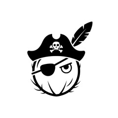 Minimalist Cartoon Pirate Logo