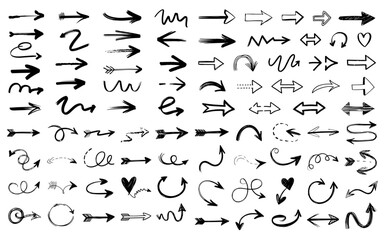 Arrow vector. arrow handrawing icons. arrow draw.arrows set vector illustration
