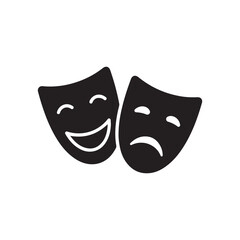Theater masks icon isolated. simple vector icon on white background