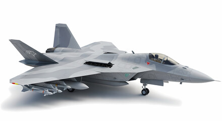 Advanced Stealth Fighter Jet: Close-Up View of Military Aircraft Technology