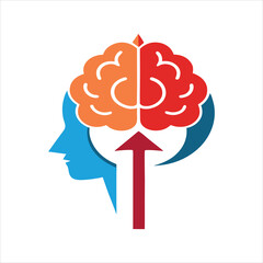 Brain Up Logo with Arrow Vector Design