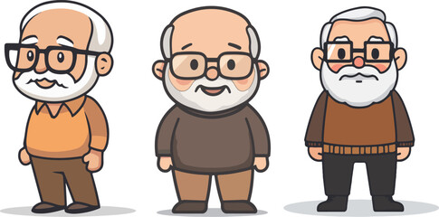 Cartoon grandpa illustration material
