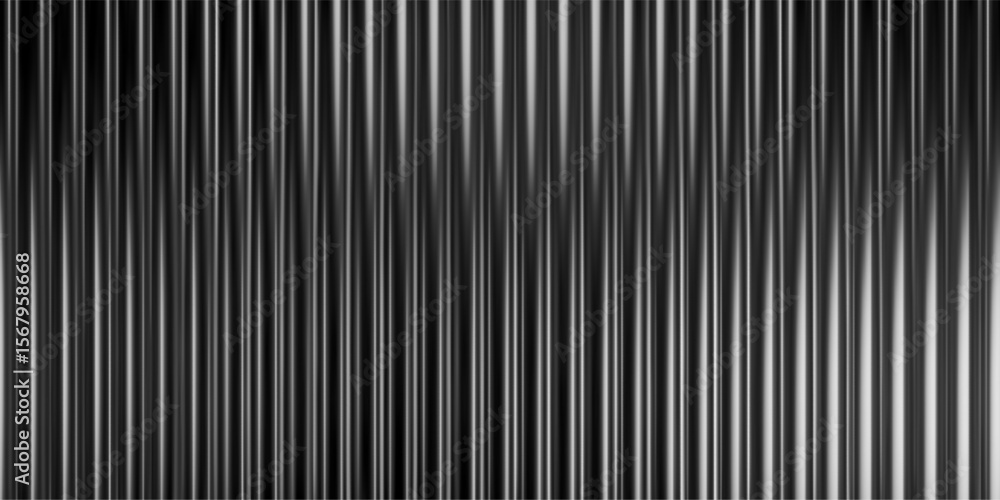 Poster 3d glass background with ribbed texture and gradient light effect. abstract black line pattern for v