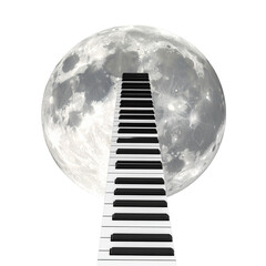 Piano keys stairway to moon graphic design