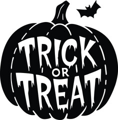 Trick or treat Halloween black vector Vector