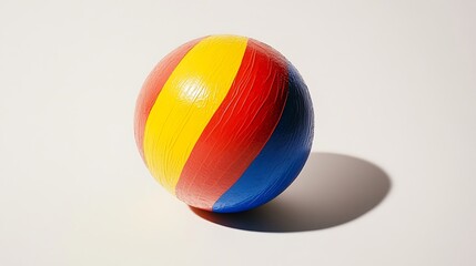Beach ball with shadow isolated on a white background.
