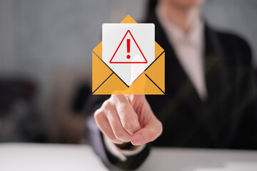 Electronic mail spam hacker message online security protection technology safety network warning...