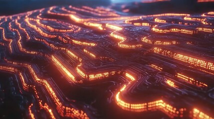 Abstract glowing layered structures