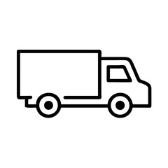 Fototapeta premium Delivery truck outline illustration in simple design style 