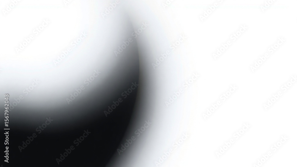 Poster abstract image showing a blurry dark shape against a bright white background with soft gradients cre